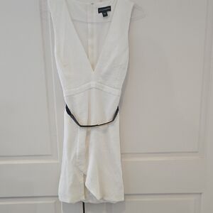 Stylestalker White Sleeveless Dress with Black Belt